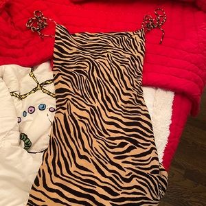 Planet Blue tiger striped mini dress